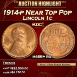 1914-p Lincoln Cent Near Top Pop 1c ms66+ rd SEGS