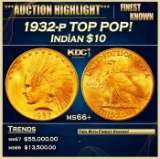 1932-p Gold Indian Eagle TOP POP! $10 ms66+ SEGS