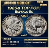 1925-s Buffalo Nickel TOP POP! 5c ms66 SEGS