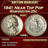 1941 Proof Washington Quarter Near Top Pop 25c pr68+ SEGS