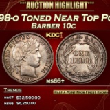 1898-o Barber Dime Toned Near Top Pop 10c ms66+ SEGS