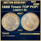1888 Liberty Nickel Toned TOP POP! 5c Grades ms67