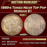 1889-s Morgan Dollar Toned Near Top Pop $1 ms66+ SEGS