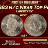 1883 n/c Liberty Nickel Near Top Pop 5c ms67 SEGS