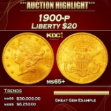 1900-p Gold Liberty Double Eagle $20 ms65+ SEGS