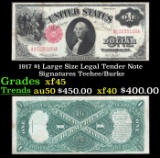 1917 $1 Large Size Legal Tender Note Grades xf+ Signatures Teehee/Burke