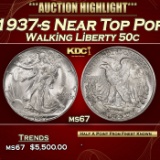 1937-s Walking Liberty Half Dollar Near Top Pop 50c ms67 SEGS