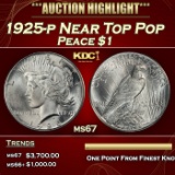 1925-p Peace Dollar Near Top Pop $1 ms67 SEGS