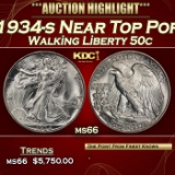 1934-s Walking Liberty Half Dollar Near Top Pop 50c ms66 SEGS