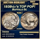 1938-d/s Buffalo Nickel TOP POP! 5c ms68+ SEGS