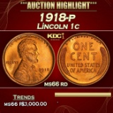 1918-p Lincoln Cent 1c ms66 rd SEGS
