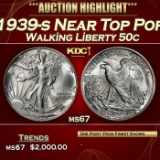 1939-s Walking Liberty Half Dollar Near Top Pop 50c ms67 SEGS