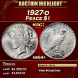 1927-d Peace Dollar $1 ms64+ SEGS