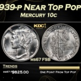 1939-p Mercury Dime Near Top Pop 10c ms67 FSB SEGS