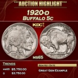1920-d Buffalo Nickel 5c ms65 SEGS