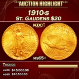 1910-s Gold St. Gaudens Double Eagle $20 ms65+ SEGS