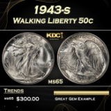 1943-s Walking Liberty Half Dollar 50c Grades ms65