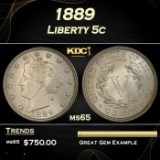 1889 Liberty Nickel 5c Grades ms65