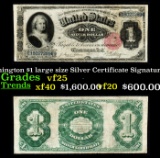 1891 $1 large size Silver Certificate Martha Washington Grades vf+ Signatures Tillman/Morgan