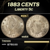 1883 CENTS Liberty Nickel 5c Grades ms64