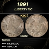 1891 Liberty Nickel 5c ms65+ SEGS