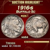 1916-s Buffalo Nickel 5c ms64 SEGS