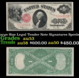 1917 $1 Large Size Legal Tender Note Grades Select AU Signatures Speelman/White