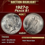 1927-d Peace Dollar $1 ms64+ SEGS