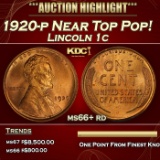 1920-p Lincoln Cent Near Top Pop! 1c ms66+ rd SEGS