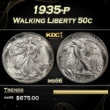 1935-p Walking Liberty Half Dollar 50c Grades ms66