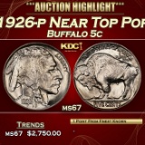 1926-p Buffalo Nickel Near Top Pop 5c ms67 SEGS