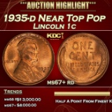 1935-d Lincoln Cent Near Top Pop 1c ms67+ rd SEGS
