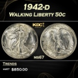 1942-d Walking Liberty Half Dollar 50c ms67 SEGS