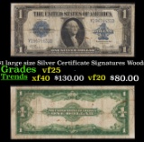 1923 $1 large size Silver Certificate Grades vf+ Signatures Woods/White