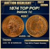 1874 Indian Cent TOP POP! 1c ms66+ rb SEGS