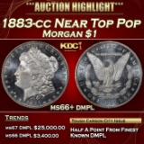 1883-cc Morgan Dollar Near Top Pop $1 ms66+ dmpl SEGS