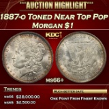1887-o Morgan Dollar Toned Near Top Pop $1 ms66+ SEGS