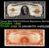 1922 $10 Large Size Gold Certificate Grades vf++ Signatures Speelman/White