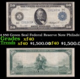 1914 $50 Green Seal Federal Reserve Note Grades xf Philadelphia