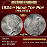 1924-p Peace Dollar Near Top Pop $1 ms67+ SEGS