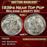 1939-s Walking Liberty Half Dollar Near Top Pop 50c ms67+ SEGS