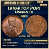 1916-s Lincoln Cent TOP POP! 1c ms66+ rb SEGS