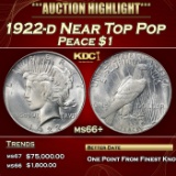 1922-d Peace Dollar Near Top Pop $1 ms66+ SEGS