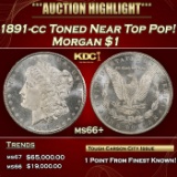 1891-cc Morgan Dollar Toned Near Top Pop! $1 ms66+ SEGS