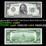 1928 $50 Green Seal Federal Reserve Note 