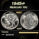 1945-p Mercury Dime 10c ms67 SEGS
