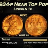 1934-p Lincoln Cent Near Top Pop 1c ms67 rd SEGS