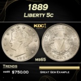 1889 Liberty Nickel 5c Grades ms65