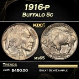 1916-p Buffalo Nickel 5c Grades ms65