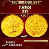 1853 Gold Dollar $1 ms67 SEGS